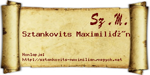 Sztankovits Maximilián névjegykártya