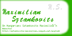 maximilian sztankovits business card